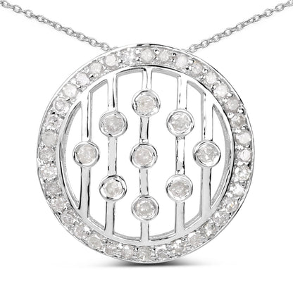 0.53 Carat Genuine White Diamond .925 Sterling Silver Pendant Bids.com