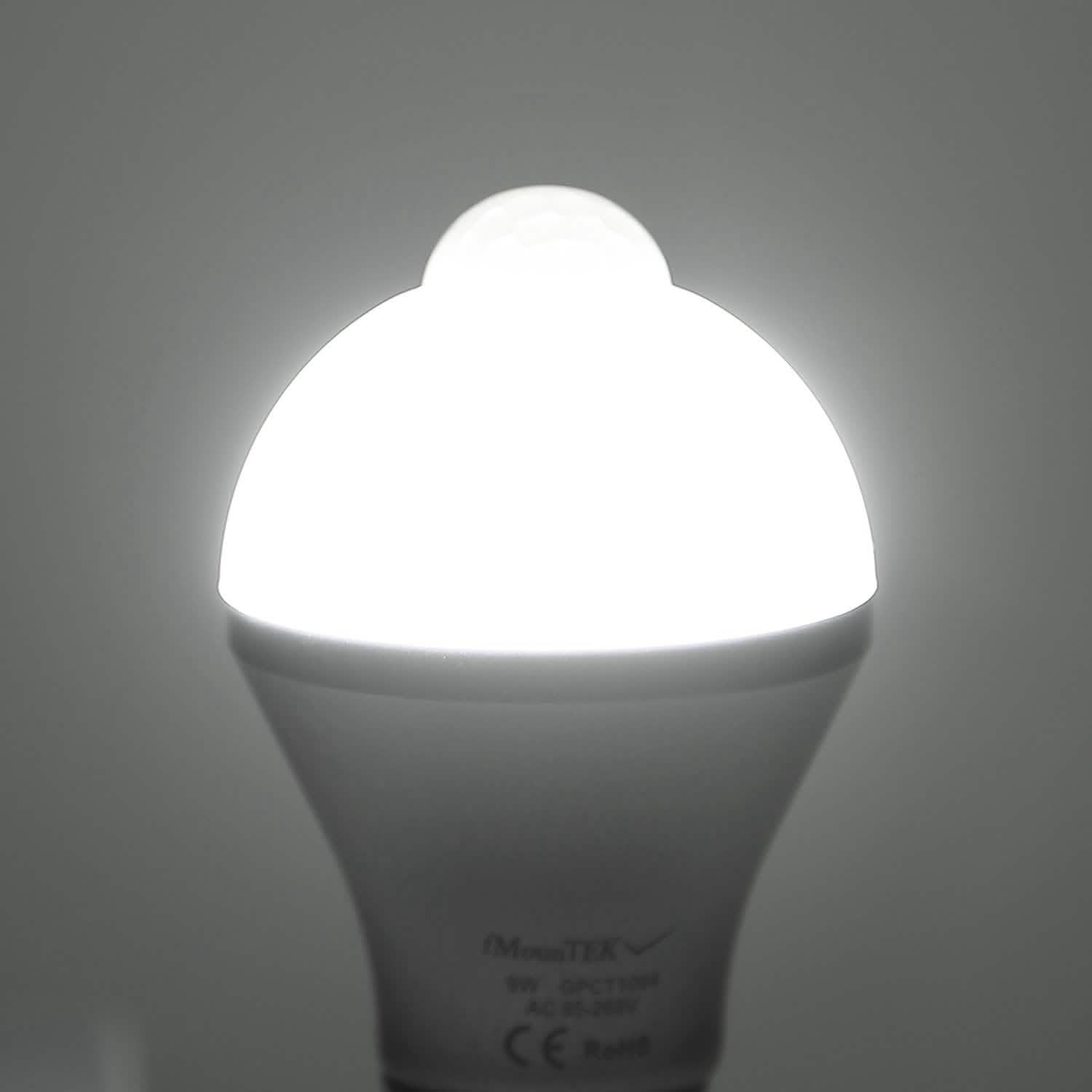 E27 Motion Sensor Light Bulb 1000LM 6500K Dust to Dawn Automatic DailySale