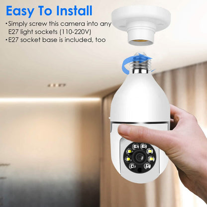 E27 WiFi Bulb Camera 1080P FHD WiFi IP Pan Tilt Security Surveillance Camera DailySale
