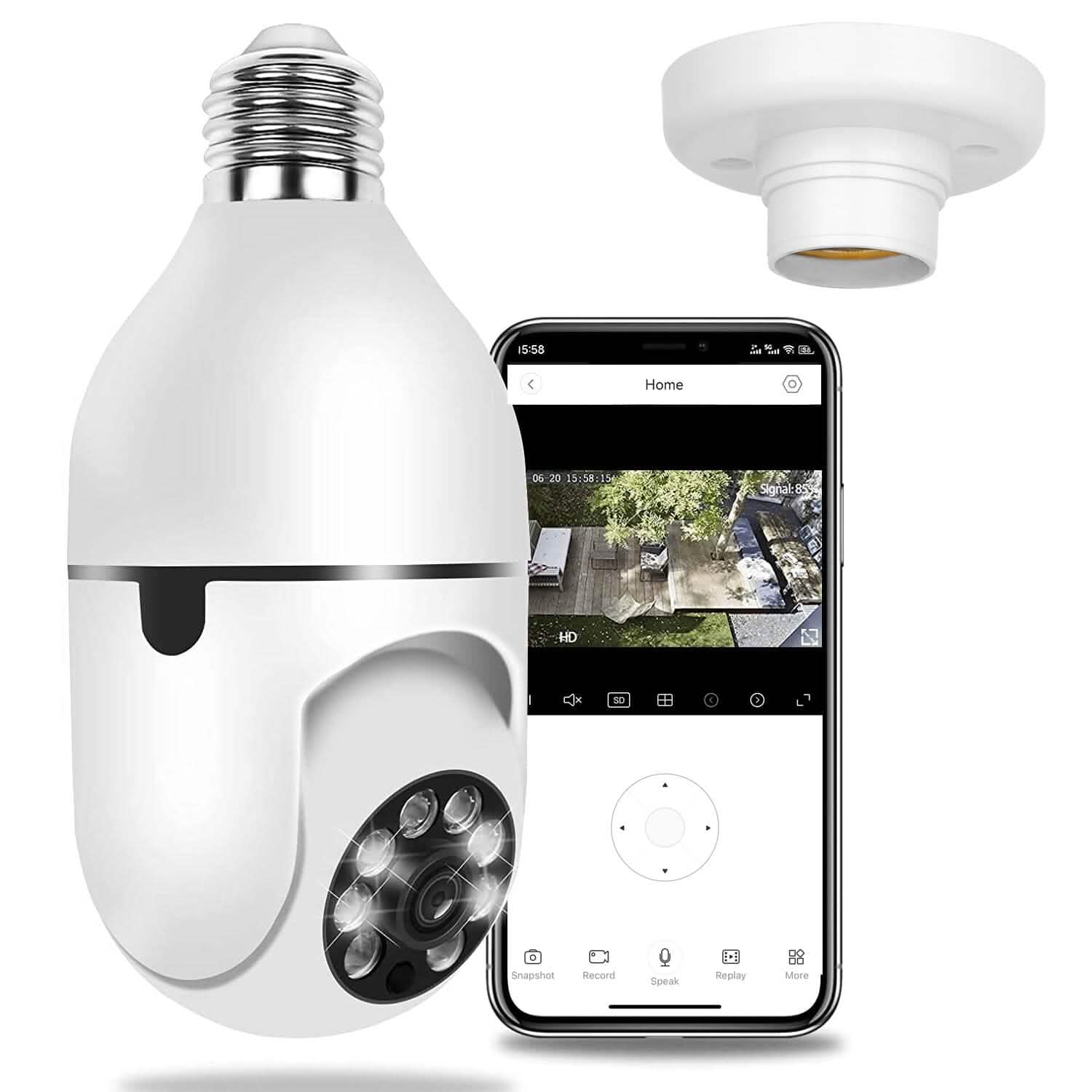 E27 WiFi Bulb Camera 1080P FHD WiFi IP Pan Tilt Security Surveillance Camera DailySale