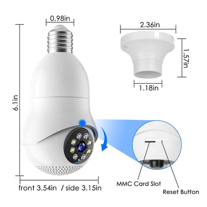 E27 WiFi Bulb Camera 1080P FHD WiFi IP Pan Tilt Security Surveillance Camera DailySale