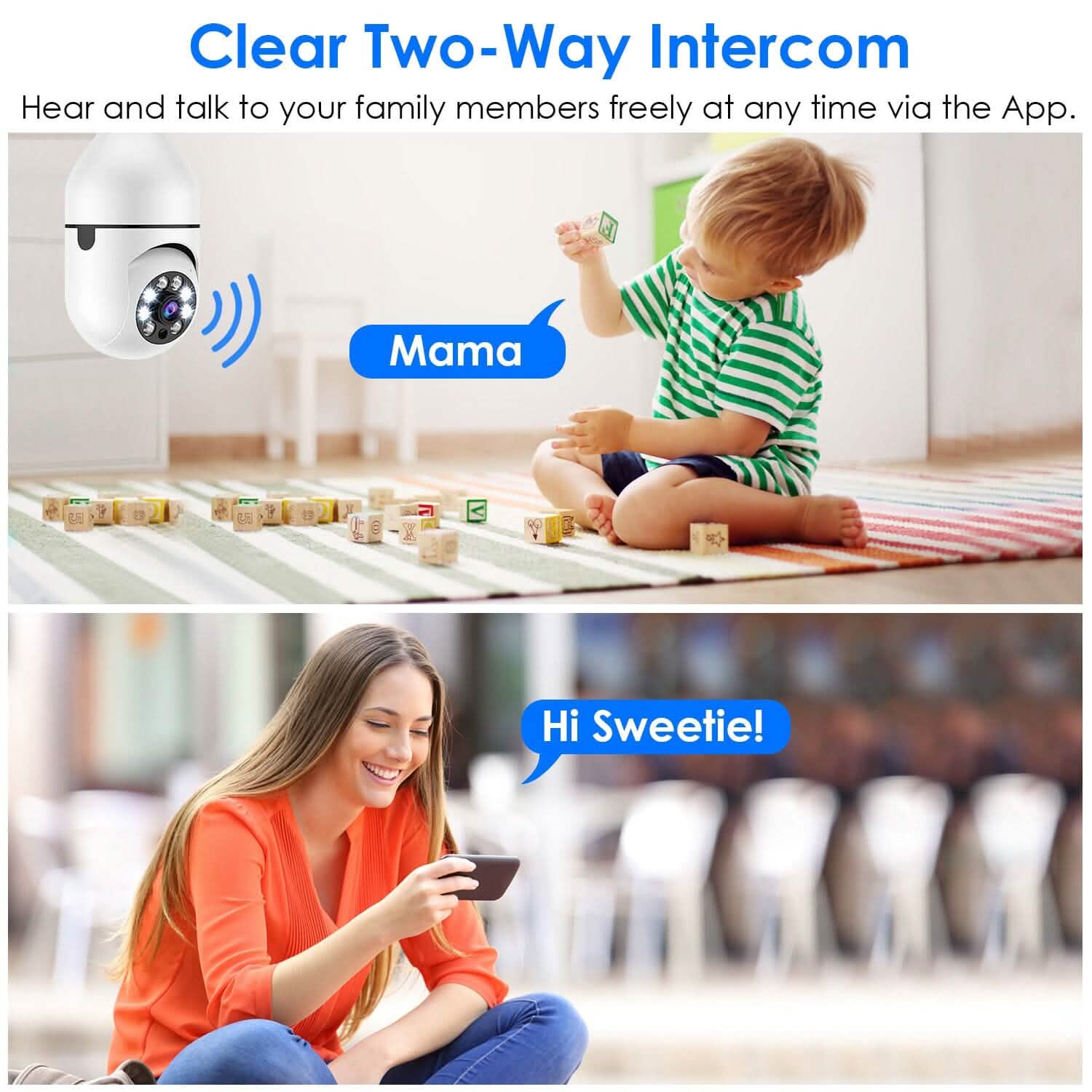 E27 WiFi Bulb Camera 1080P FHD WiFi IP Pan Tilt Security Surveillance Camera DailySale