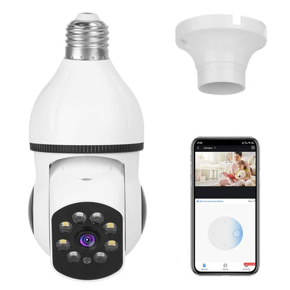 E27 WiFi Bulb Camera 1080P FHD WiFi IP Pan Tilt Security Surveillance  Camera with Two-Way Audio Full Color Night Vision DailySale