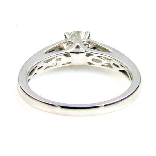 Natural .50ct Diamond Eng Only 14KT White Gold Bids.com