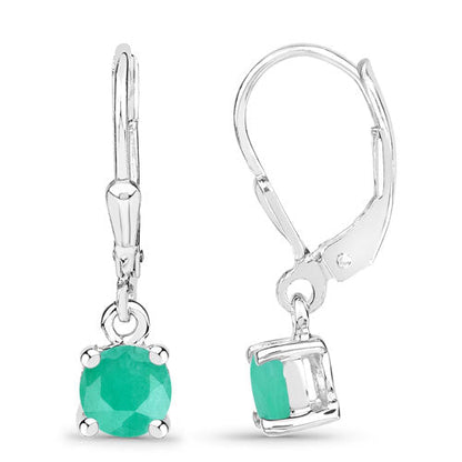 0.92 Carat Genuine Emerald .925 Sterling Silver Earrings Bids.com
