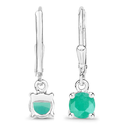 0.92 Carat Genuine Emerald .925 Sterling Silver Earrings Bids.com