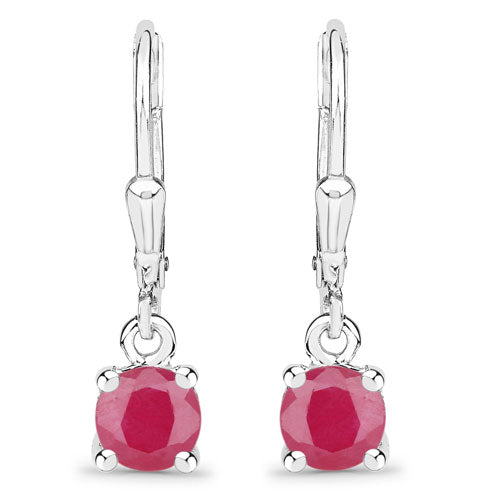 1.20 Carat Genuine Ruby .925 Sterling Silver Earrings Bids.com