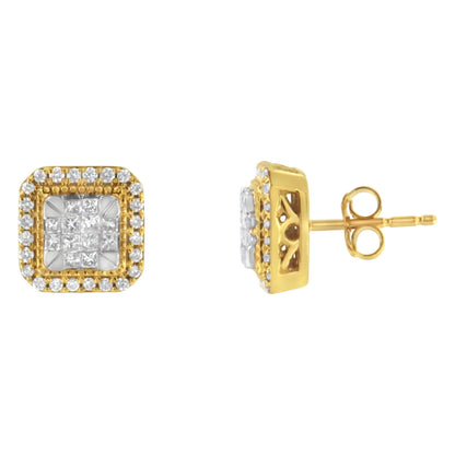 10KT Yellow Gold Diamond Stud Earrings (1/2 cttw, H-I Color, SI2-I1 Clarity) Bids.com