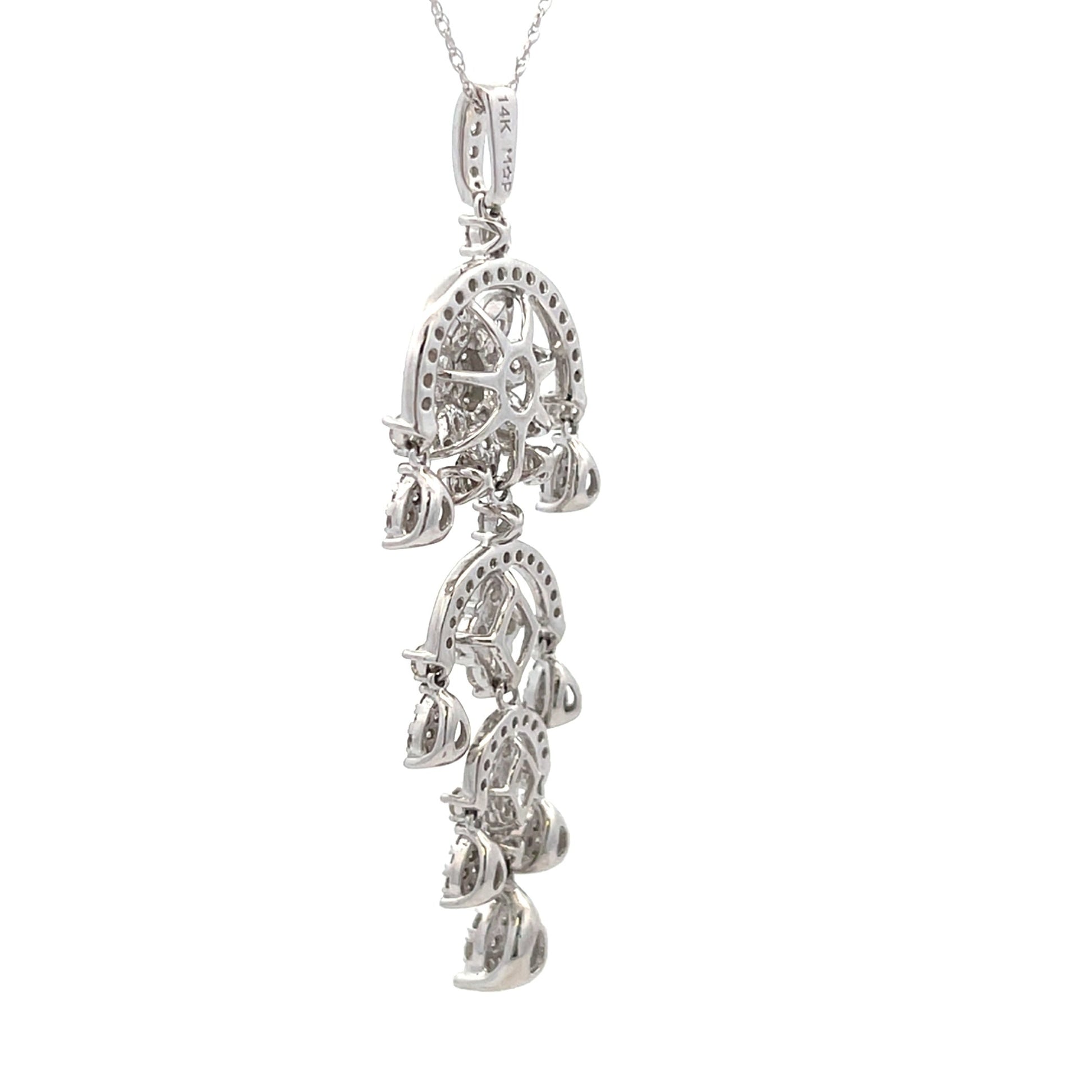 Natural 1.50ct Diamond Fashion Pendants 14KT White Gold Bids.com