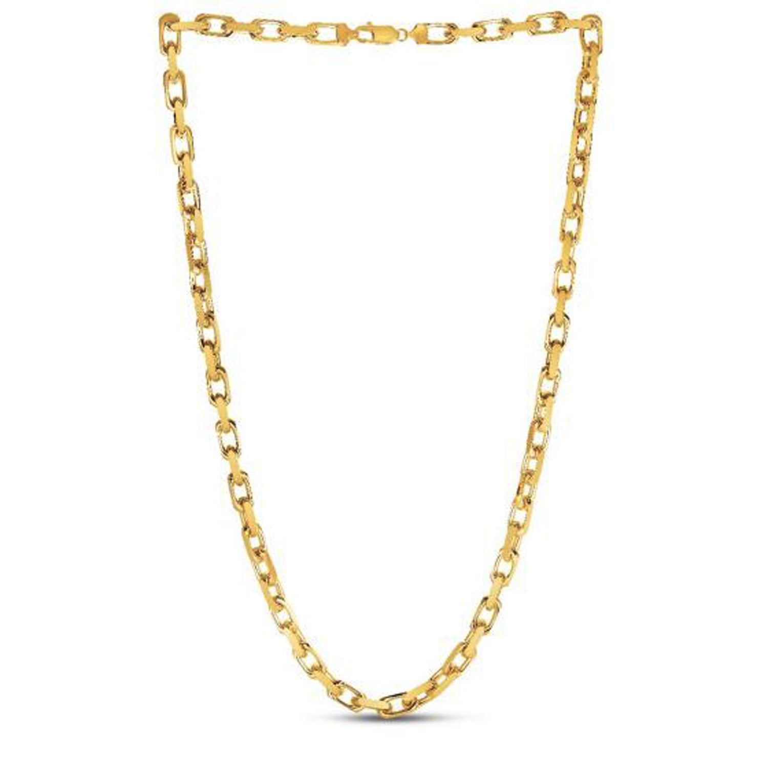 14k Yellow Gold French Cable Link Chain (6.10 mm) Bids.com