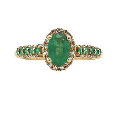 Natural 1.32ct Emerald Diamond Ring 14KT Yellow Gold Bids.com