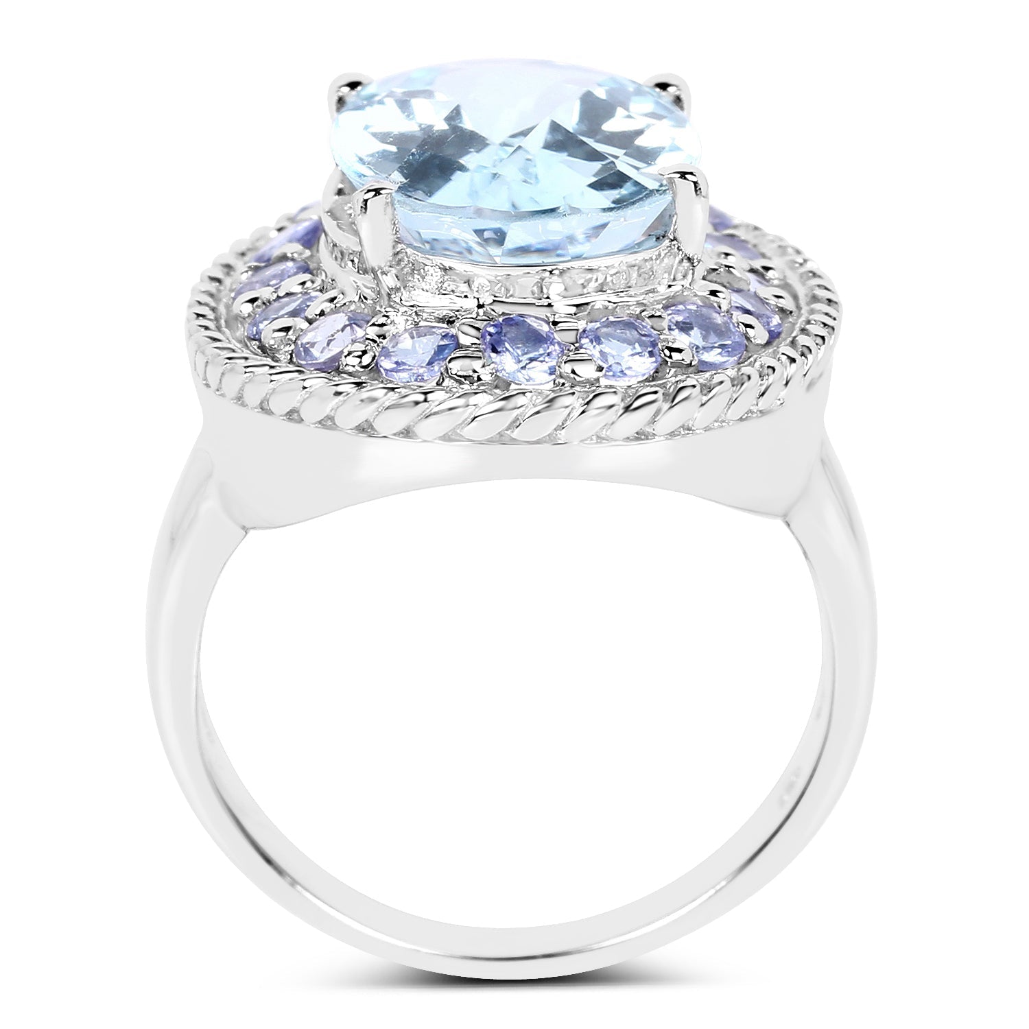 7.41 Carat Genuine Blue Topaz and Tanzanite .925 Sterling Silver Ring Bids.com