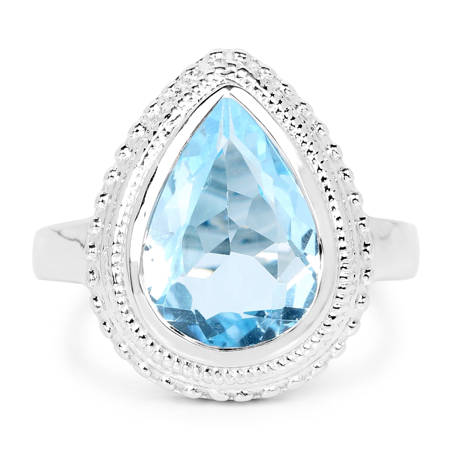 5.30 Carat Genuine Blue Topaz .925 Sterling Silver Ring Bids.com
