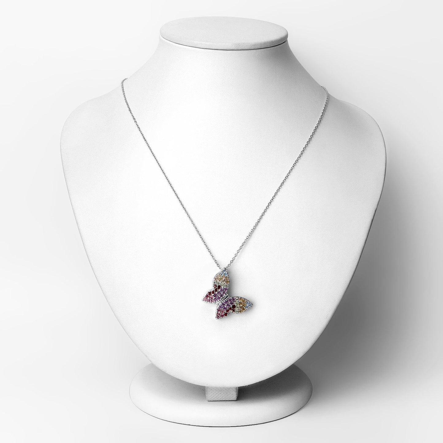 1.62 Carat Genuine Multi Stones .925 Sterling Silver Pendant Bids.com