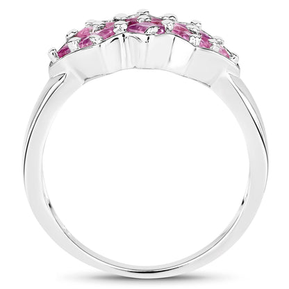 1.20 Carat Genuine Pink Sapphire .925 Sterling Silver Ring Bids.com