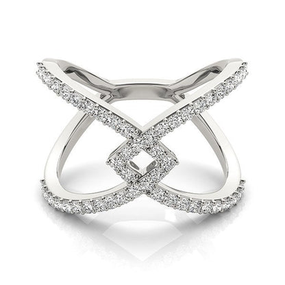 14k White Gold Fancy Entwined Design Diamond Ring (1/2 cttw) Bids.com