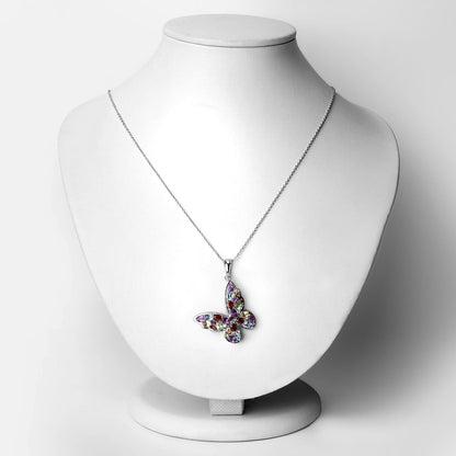 3.80 Carat Genuine Multi Stones .925 Sterling Silver Pendant Bids.com
