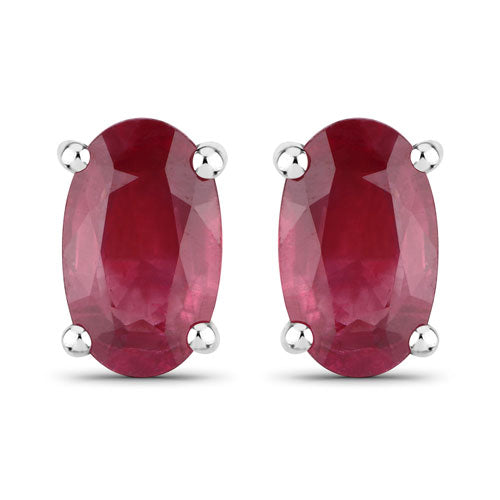0.54 Carat Genuine Ruby 14K White Gold Earrings Bids.com