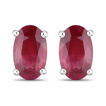 0.54 Carat Genuine Ruby 14K White Gold Earrings Bids.com