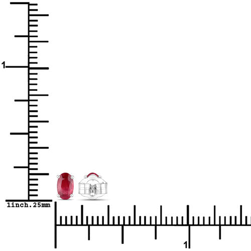 0.54 Carat Genuine Ruby 14K White Gold Earrings Bids.com