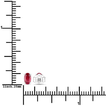 0.54 Carat Genuine Ruby 14K White Gold Earrings Bids.com