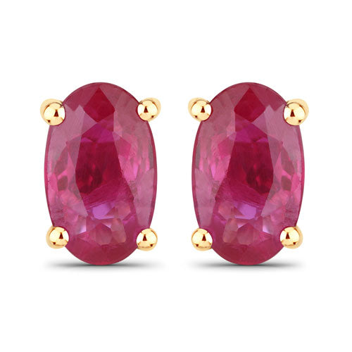 0.54 Carat Genuine Ruby 14K Yellow Gold Earrings Bids.com