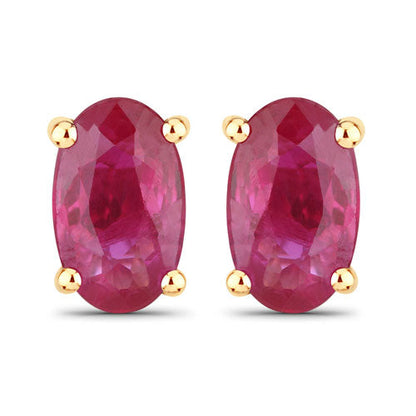 0.54 Carat Genuine Ruby 14K Yellow Gold Earrings Bids.com