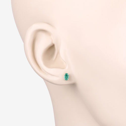 0.38 Carat Genuine Zambian Emerald 10K Yellow Gold Earrings Bids.com