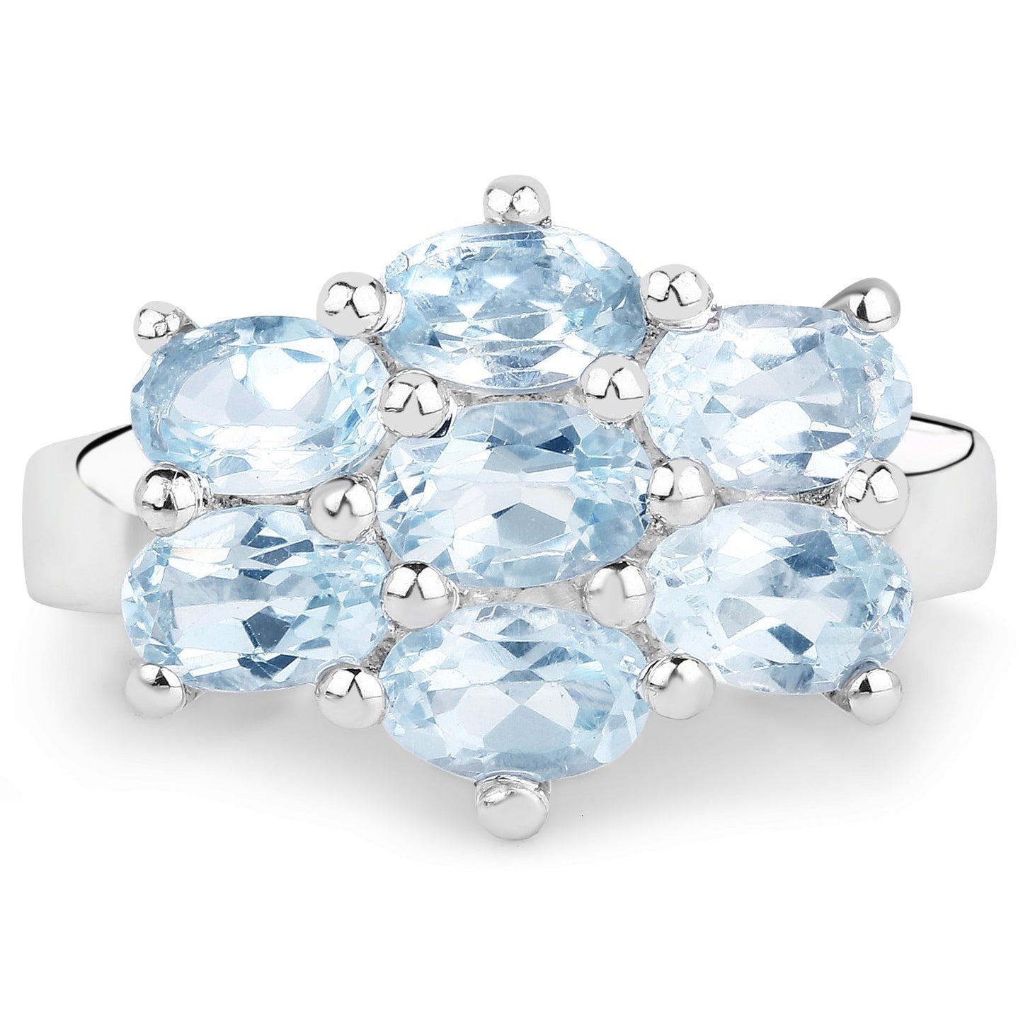 3.57 Carat Genuine  Blue Topaz .925 Sterling Silver Ring Bids.com