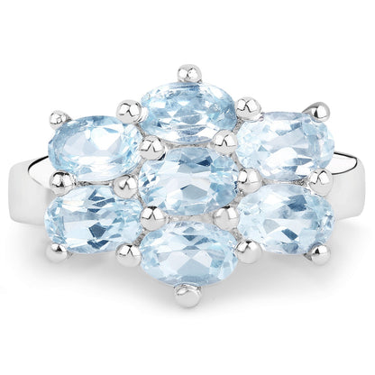 3.57 Carat Genuine  Blue Topaz .925 Sterling Silver Ring Bids.com