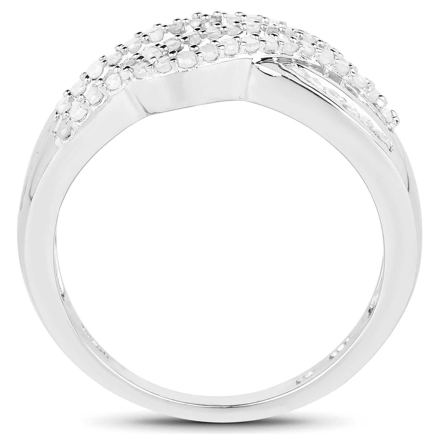 0.64 Carat Genuine White Diamond .925 Sterling Silver Ring Bids.com