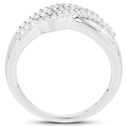 0.64 Carat Genuine White Diamond .925 Sterling Silver Ring Bids.com