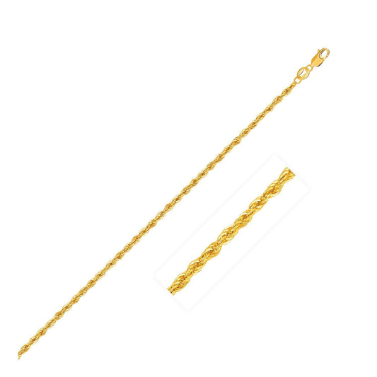 10k Yellow Gold Light Rope Chain (1.50 mm) Bids.com