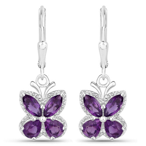 2.12 Carat Genuine Amethyst .925 Sterling Silver Earrings Bids.com