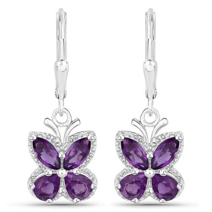 2.12 Carat Genuine Amethyst .925 Sterling Silver Earrings Bids.com