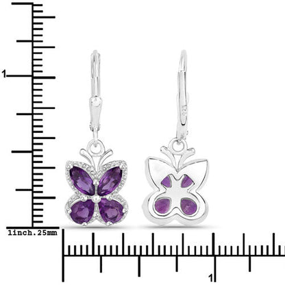 2.12 Carat Genuine Amethyst .925 Sterling Silver Earrings Bids.com