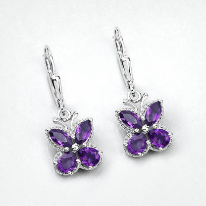 2.12 Carat Genuine Amethyst .925 Sterling Silver Earrings Bids.com