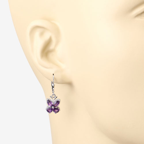 2.12 Carat Genuine Amethyst .925 Sterling Silver Earrings Bids.com