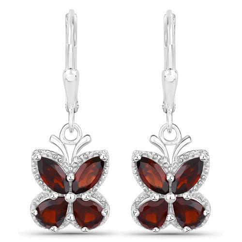 2.60 Carat Genuine Garnet .925 Sterling Silver Earrings Bids.com