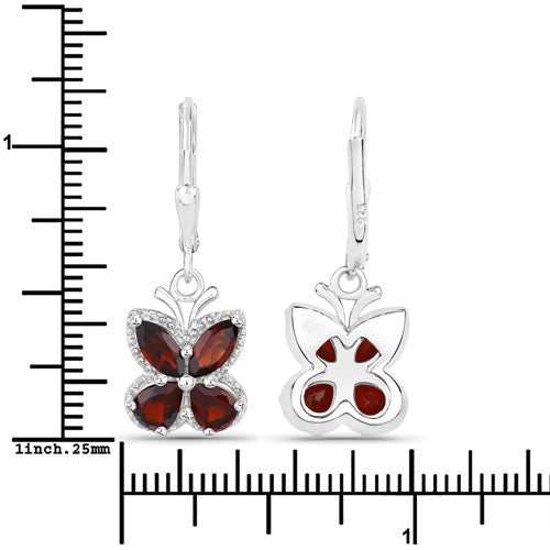 2.60 Carat Genuine Garnet .925 Sterling Silver Earrings Bids.com