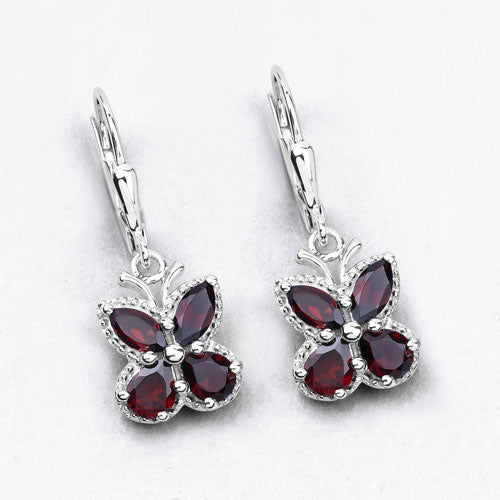 2.60 Carat Genuine Garnet .925 Sterling Silver Earrings Bids.com