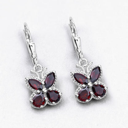 2.60 Carat Genuine Garnet .925 Sterling Silver Earrings Bids.com
