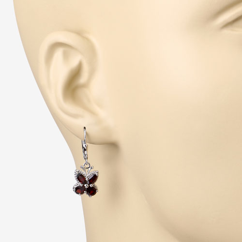 2.60 Carat Genuine Garnet .925 Sterling Silver Earrings Bids.com