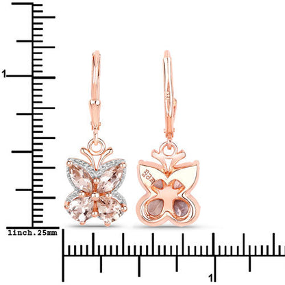 18K Rose Gold Plated 1.88 Carat Genuine Morganite .925 Sterling Silver Earrings Bids.com