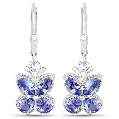 2.08 Carat Genuine Tanzanite .925 Sterling Silver Earrings Bids.com