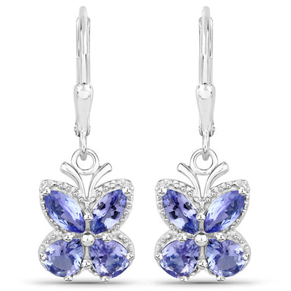 2.08 Carat Genuine Tanzanite .925 Sterling Silver Earrings Bids.com