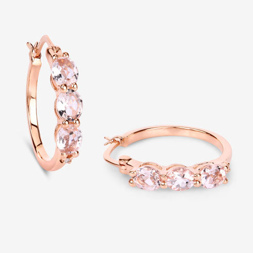 1.63 Carat Genuine Morganite and White Diamond .925 Sterling Silver Earrings Bids.com