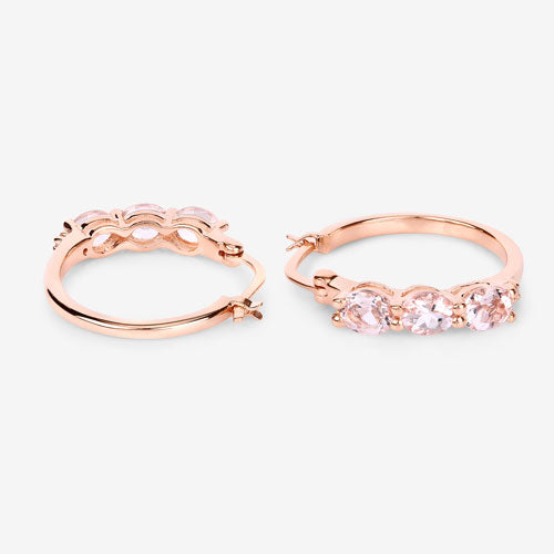 1.63 Carat Genuine Morganite and White Diamond .925 Sterling Silver Earrings Bids.com