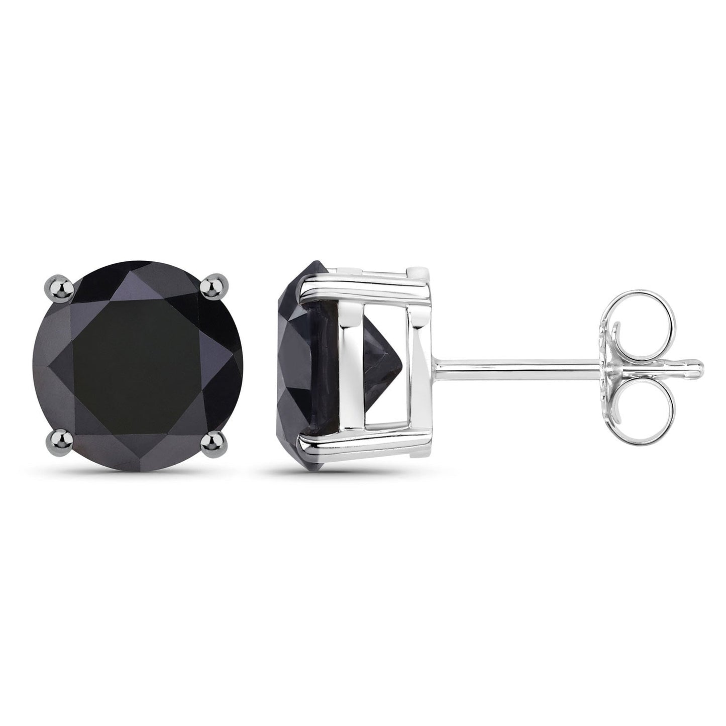 4.25 Carat Genuine Black Diamond 14K White Gold Earrings Bids.com