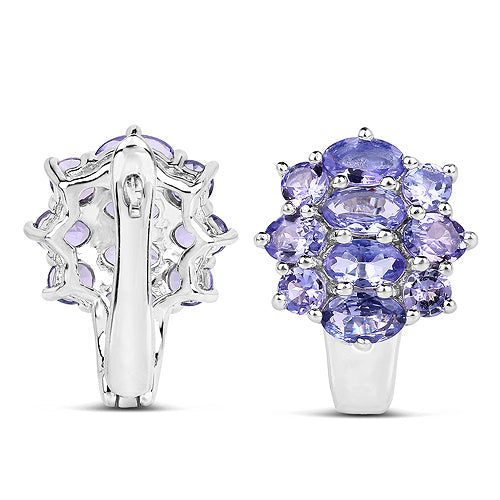 3.48 Carat Genuine Tanzanite .925 Sterling Silver Earrings Bids.com